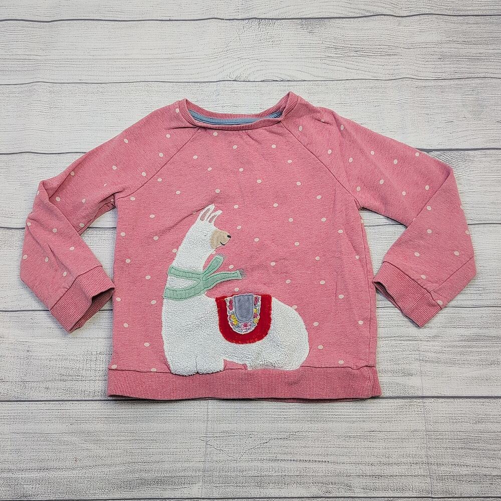 7/8 Mini Boden Llama Applique Pullover